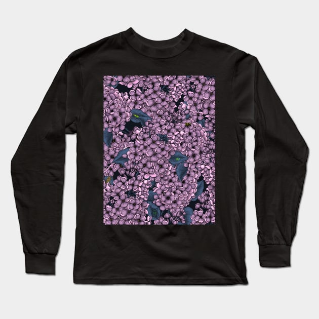 Violet Lilac garden Long Sleeve T-Shirt by katerinamk